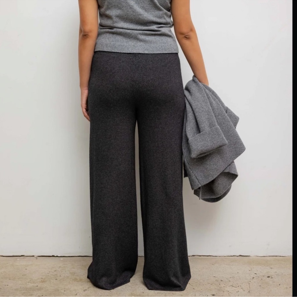 Leset Pants Zoe Cashmere Wool Wide Leg Lounge Trousers Sz XL - Picture 7 of 14